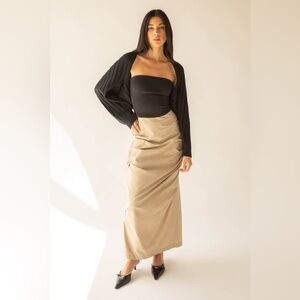 Oak and Fort Gathered Column Maxi Skirt 100% Cotton